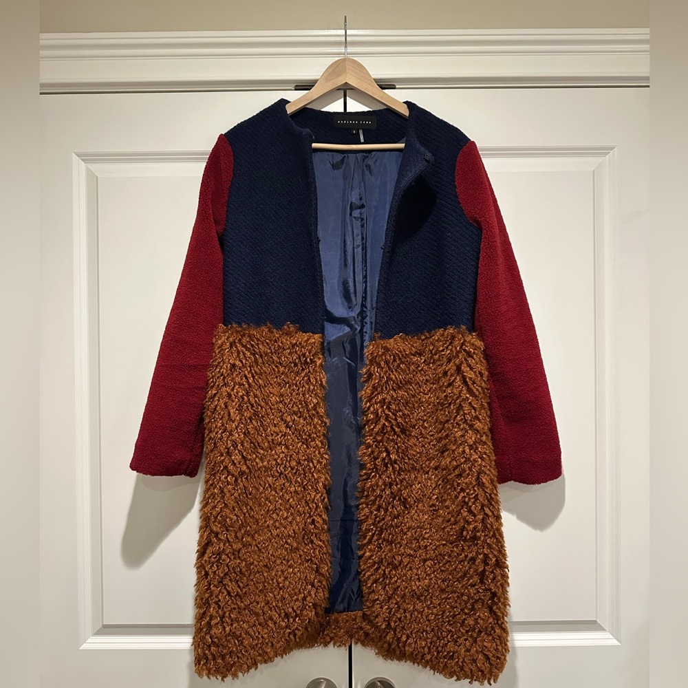 Colorblock teddybear coat - Picture 2 of 13